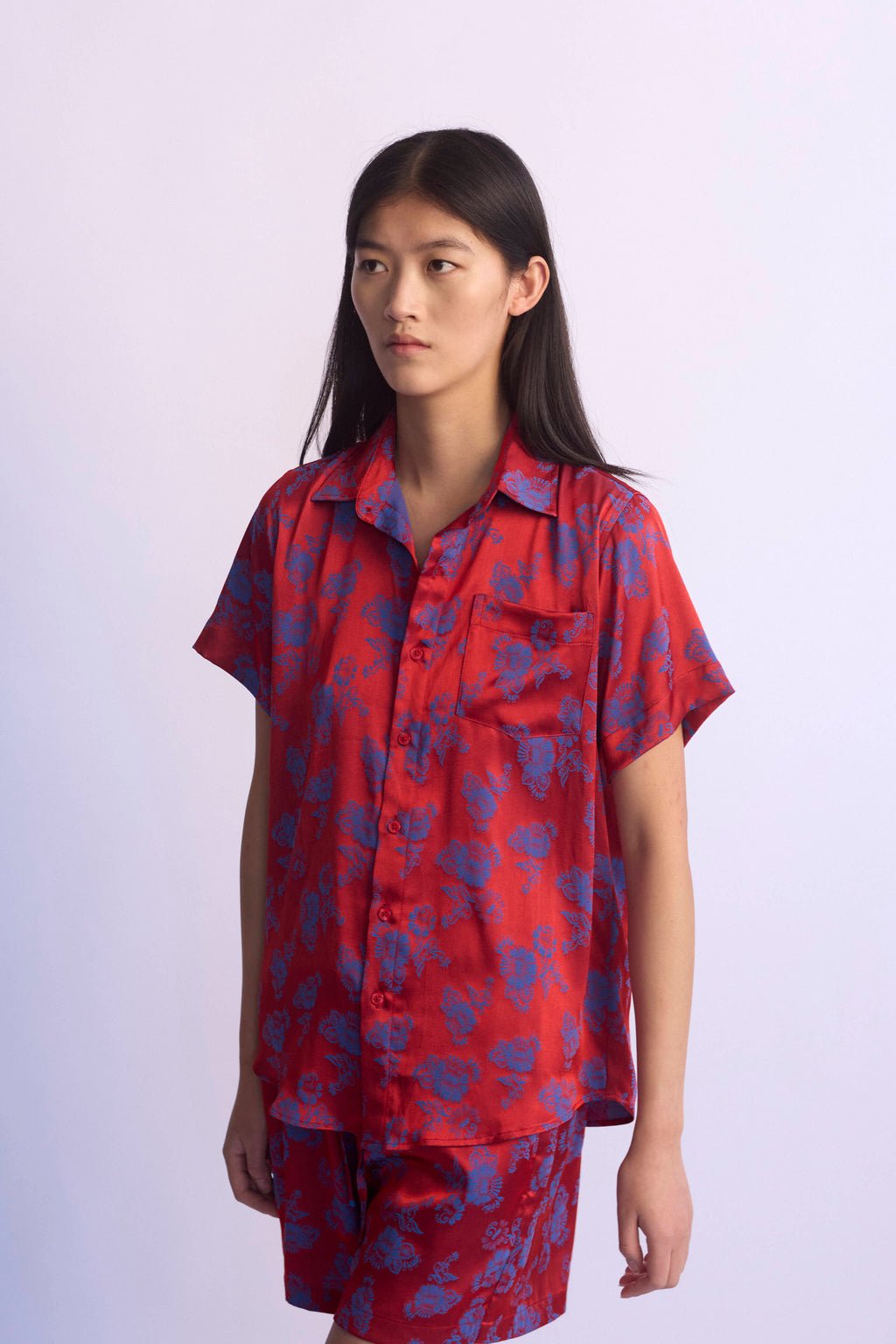 Lounge Short Sleeve Shirt Silk
