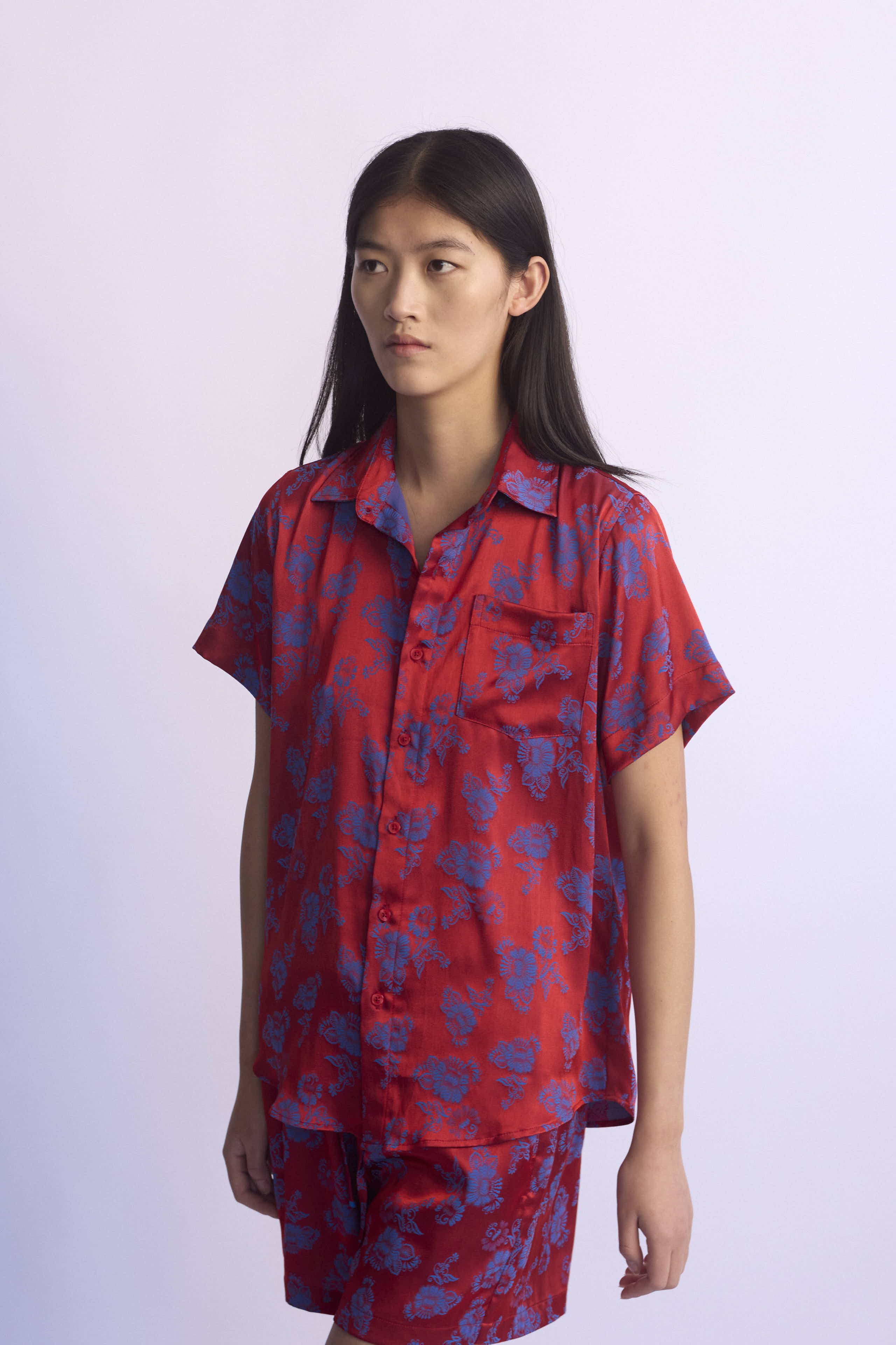Lounge Short Sleeve Shirt Silk