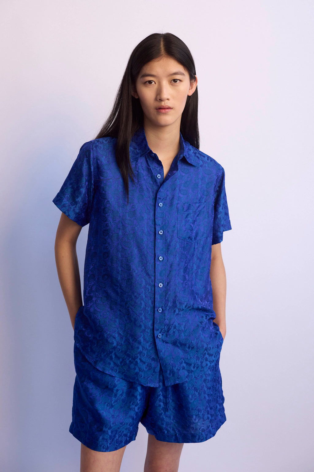 Lounge Short Sleeve Shirt Silk