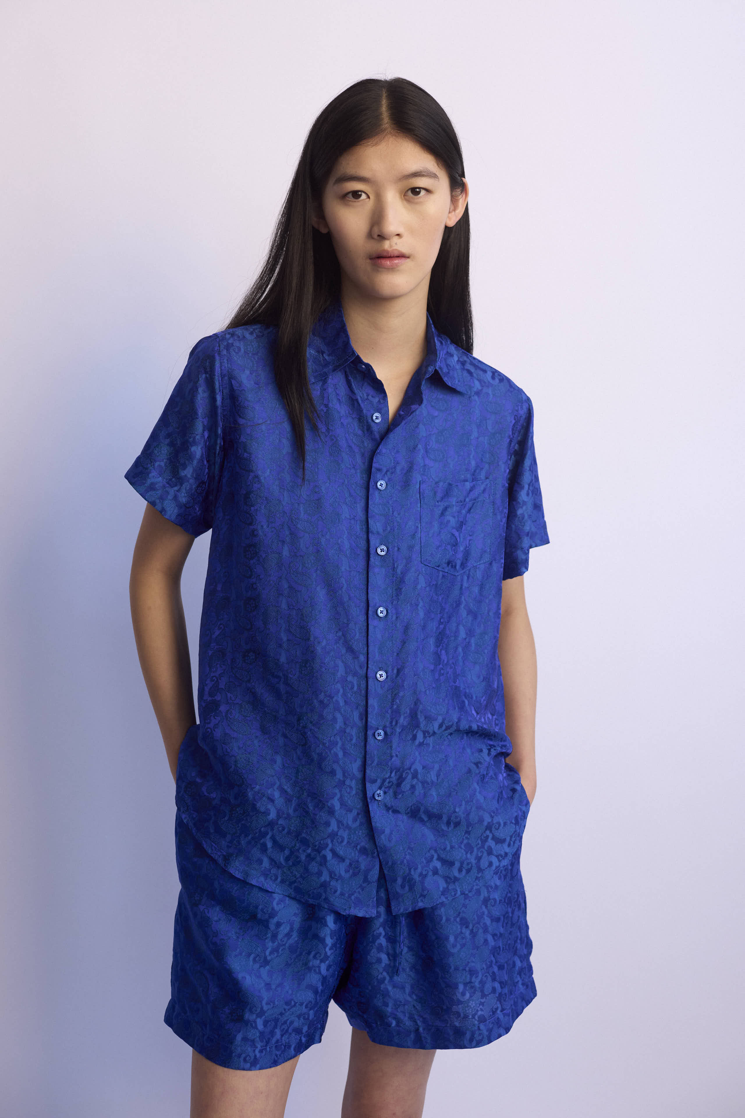Lounge Short Sleeve Shirt Silk