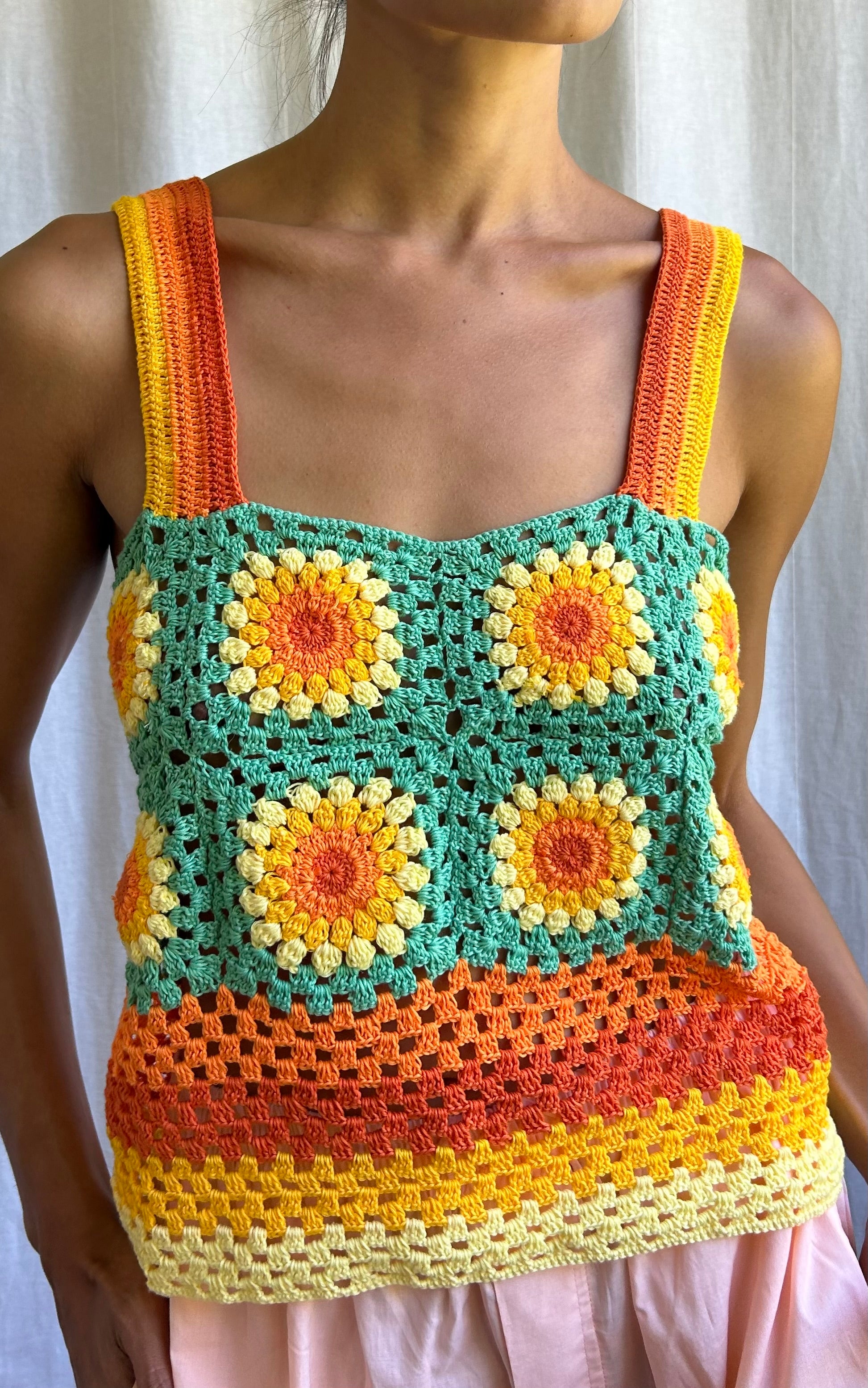 Crotchet Long Square Tank