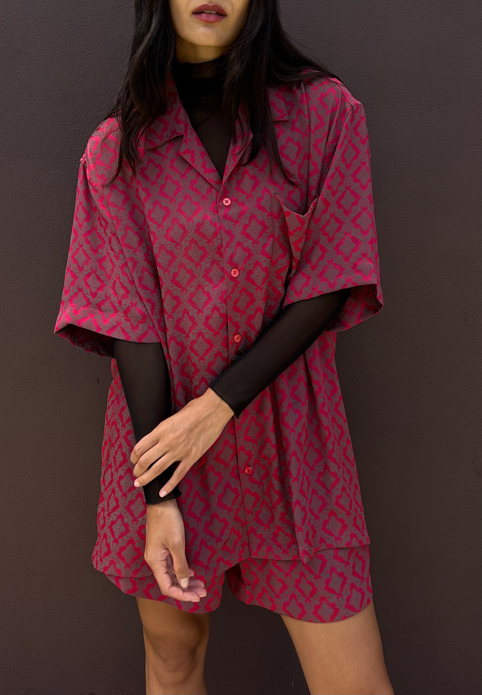 Bruns Short Sleeve Silk Shirt