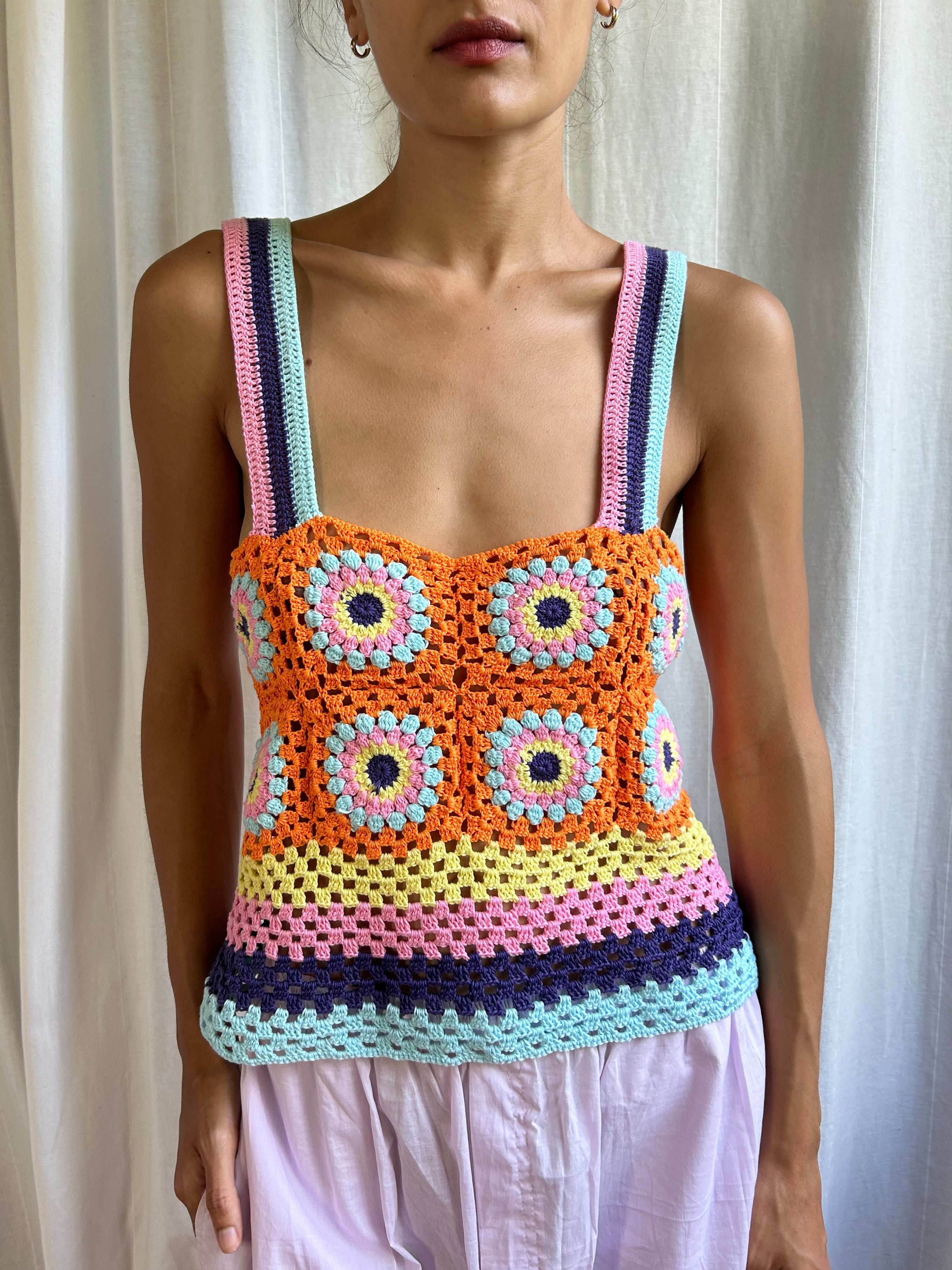 Crotchet Long Square Tank