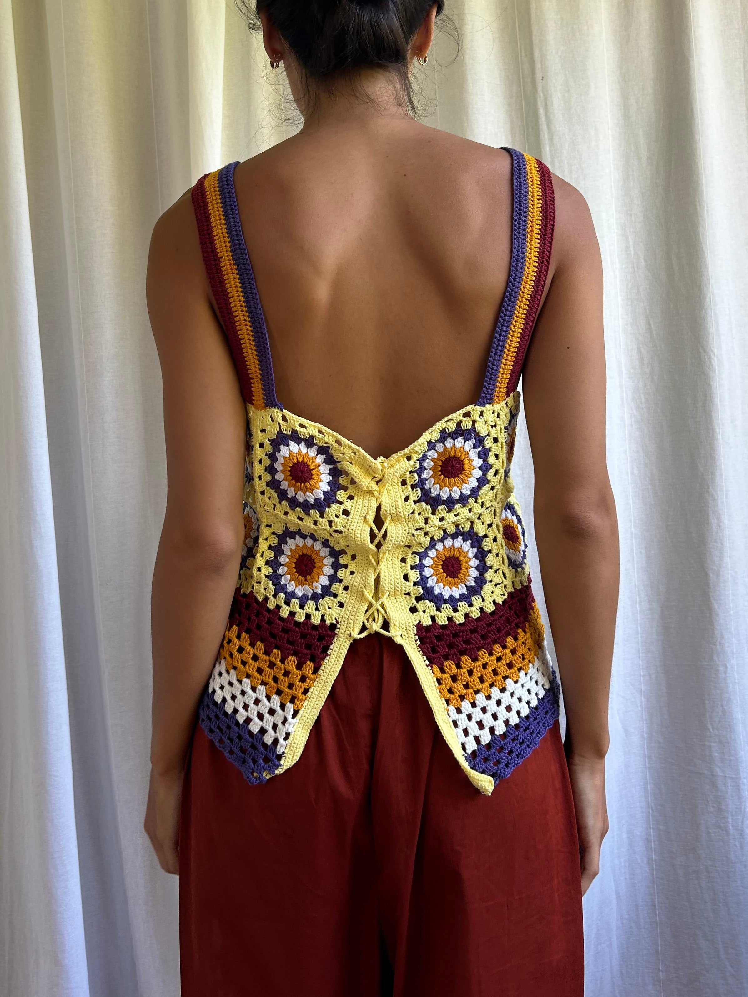 Crotchet Long Square Tank