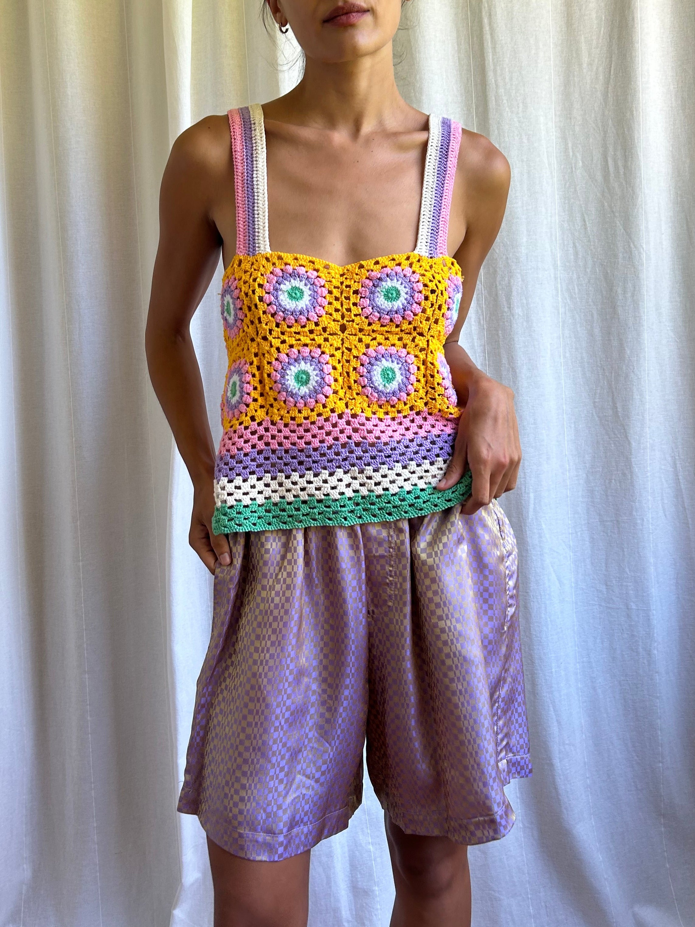 Crotchet Long Square Tank
